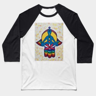 Chakra and Lotus Hamsa by Harriette Knight Baseball T-Shirt